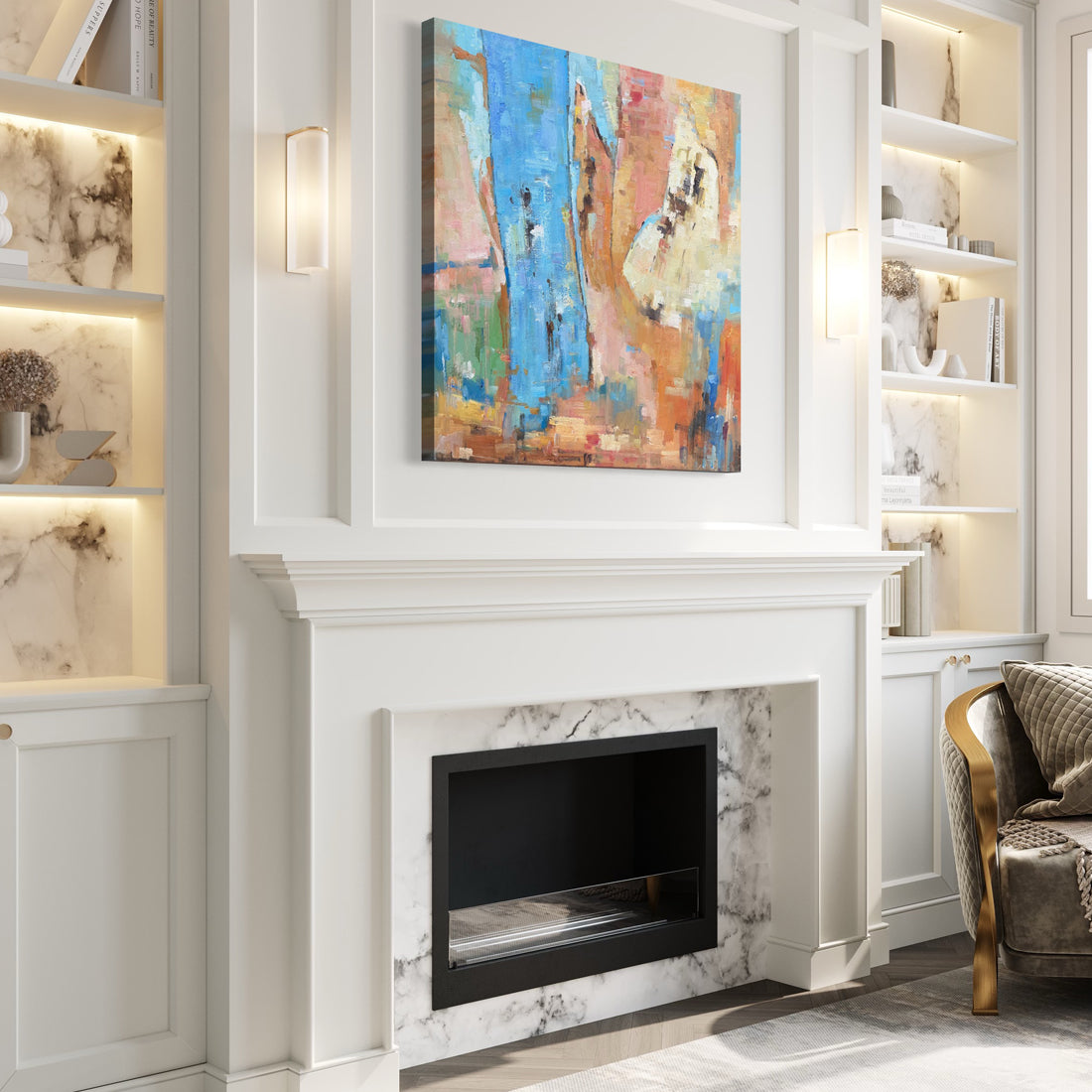 Premium Abstract Canvas Wall Art Line