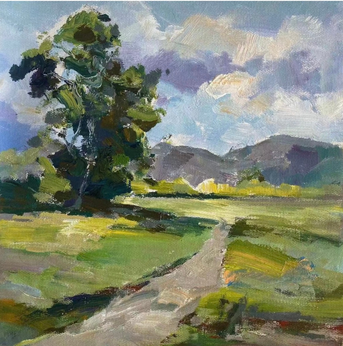 Vintage Impressionistic Landscape Painting