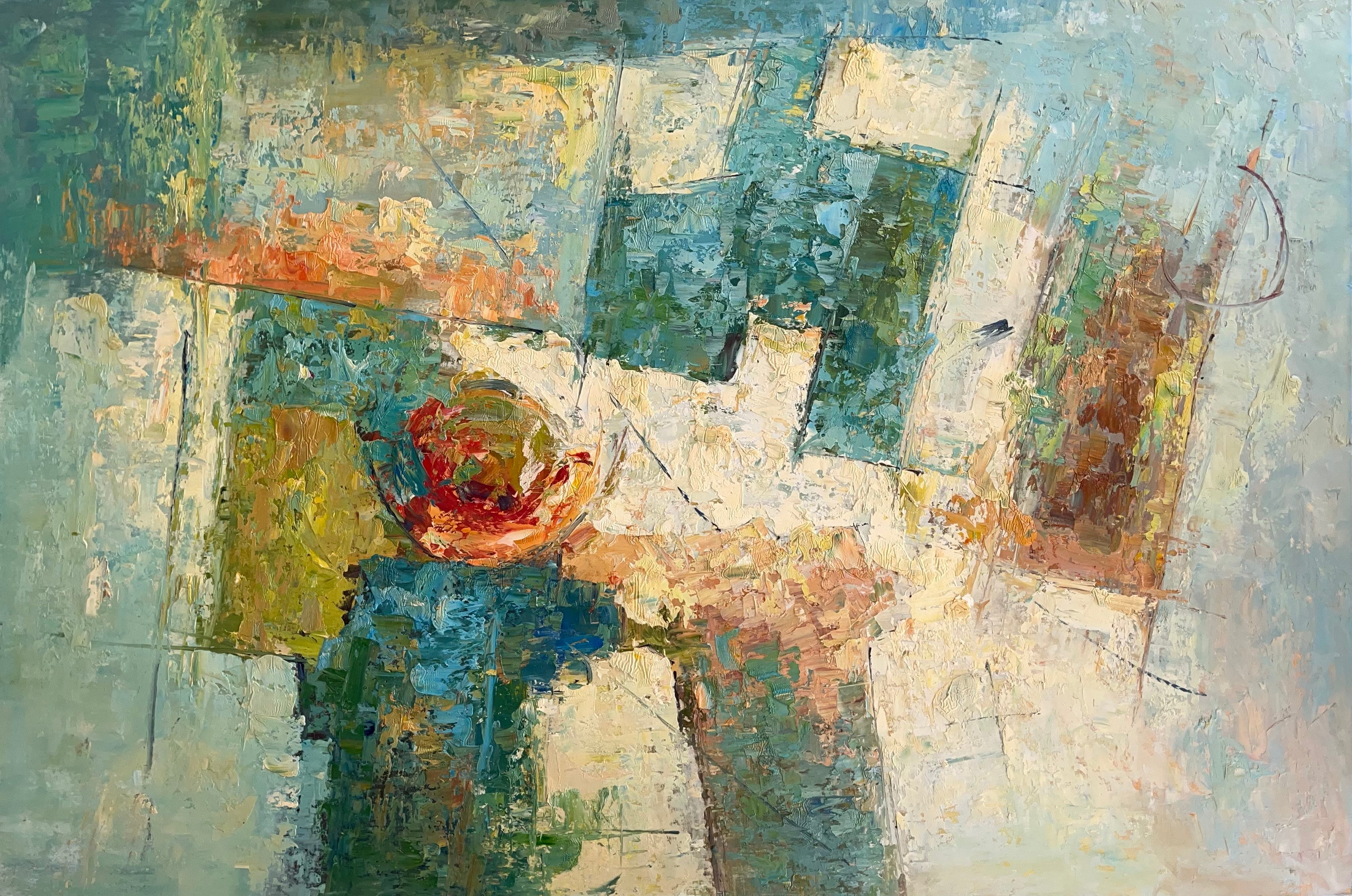 Sleek Abstract Oil Painting